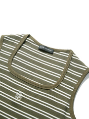 Women's Horseshoe Neck Striped Contrast Vest