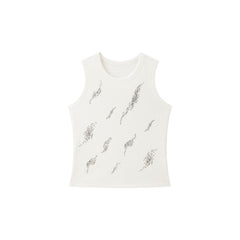 Women's Casual Embroidered Wide-Strap Tank Top