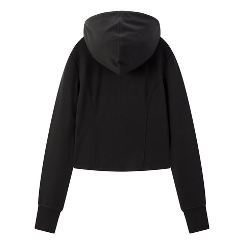 Women's Slim-Fit Double-Zip Hooded Sweatshirt