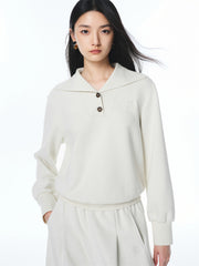 Women's Slim Shawl Collar Pullover Sweatshirt
