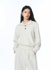 Women's Slim Shawl Collar Pullover Sweatshirt