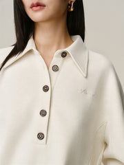 Women's Short Half-Zip Pullover Sweatshirt