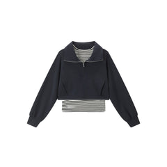 Women's Casual Waist-Cinching Tencel Sweatshirt Set