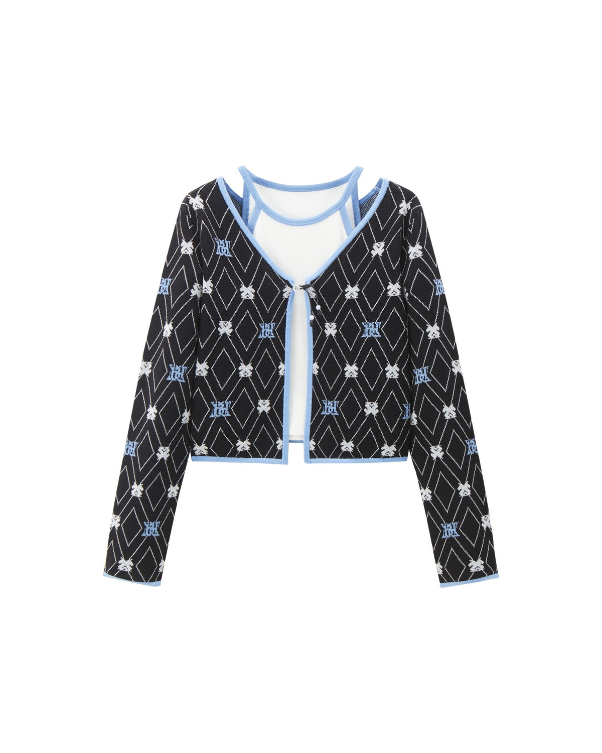 Women's Buckle Two-piece Knit Cardigan Sets