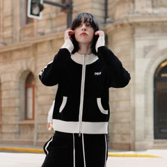 Women's Chenille Contrast Color Knit Sweatshirt