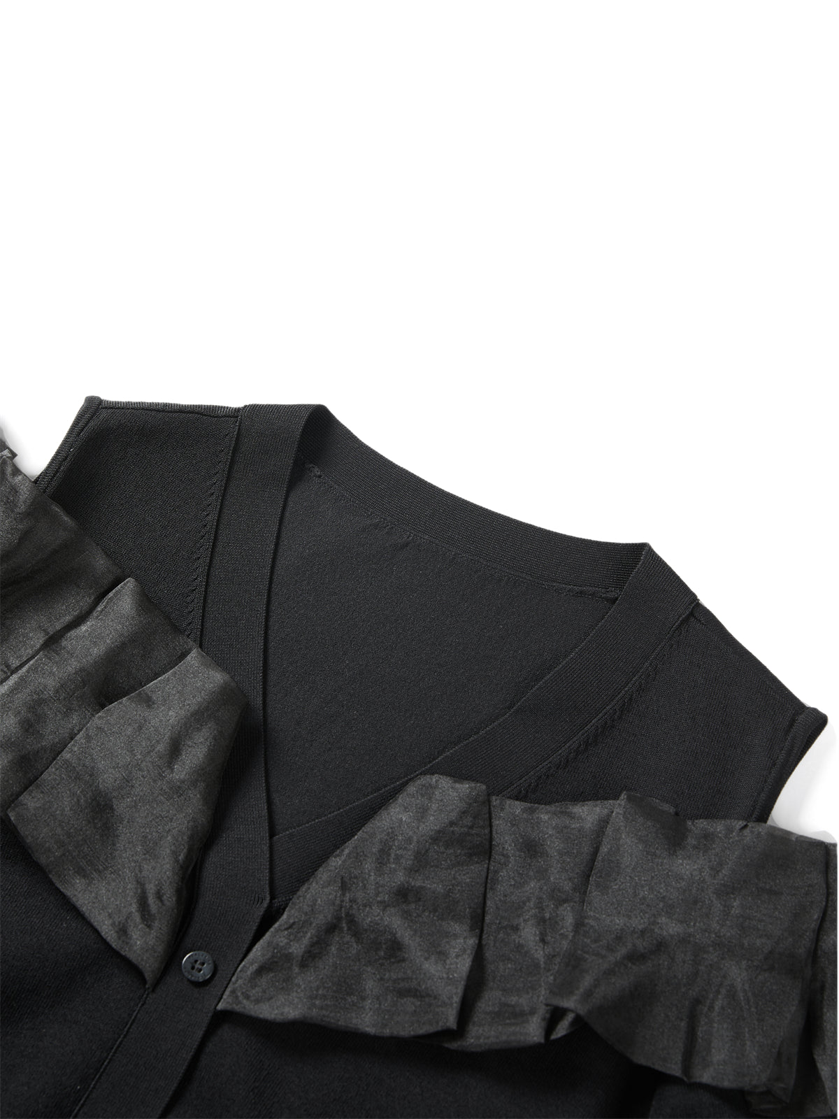 Women's Off-Shoulder Organza Knit Cardigan