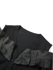 Women's Off-Shoulder Organza Knit Cardigan