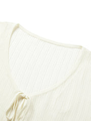 Women's Cropped Tie-Front Knit Cardigan