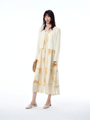 Women's Cropped Tie-Front Knit Cardigan