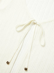 Women's Cropped Tie-Front Knit Cardigan