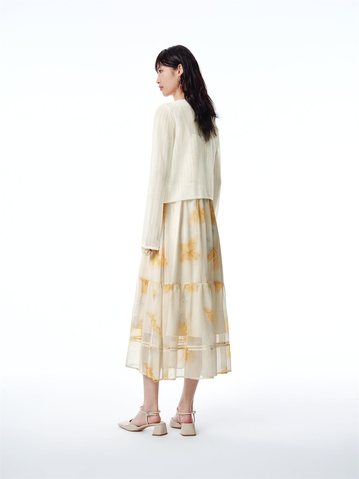 Women's Cropped Tie-Front Knit Cardigan