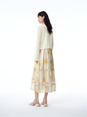 Women's Cropped Tie-Front Knit Cardigan