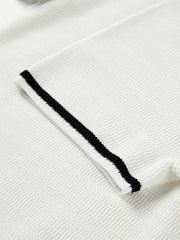Women's Striped Short-Sleeve Knit Cardigan
