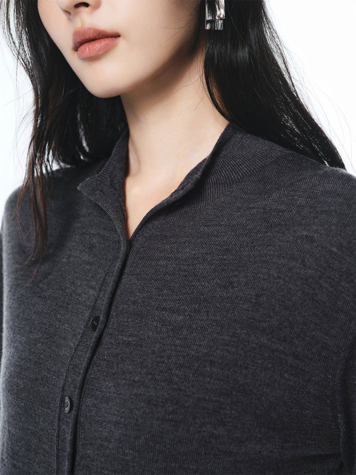 Women's Machine-Washable Wool Knit Cardigan
