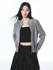Women's Slim-Fit Openwork Knit Cardigan
