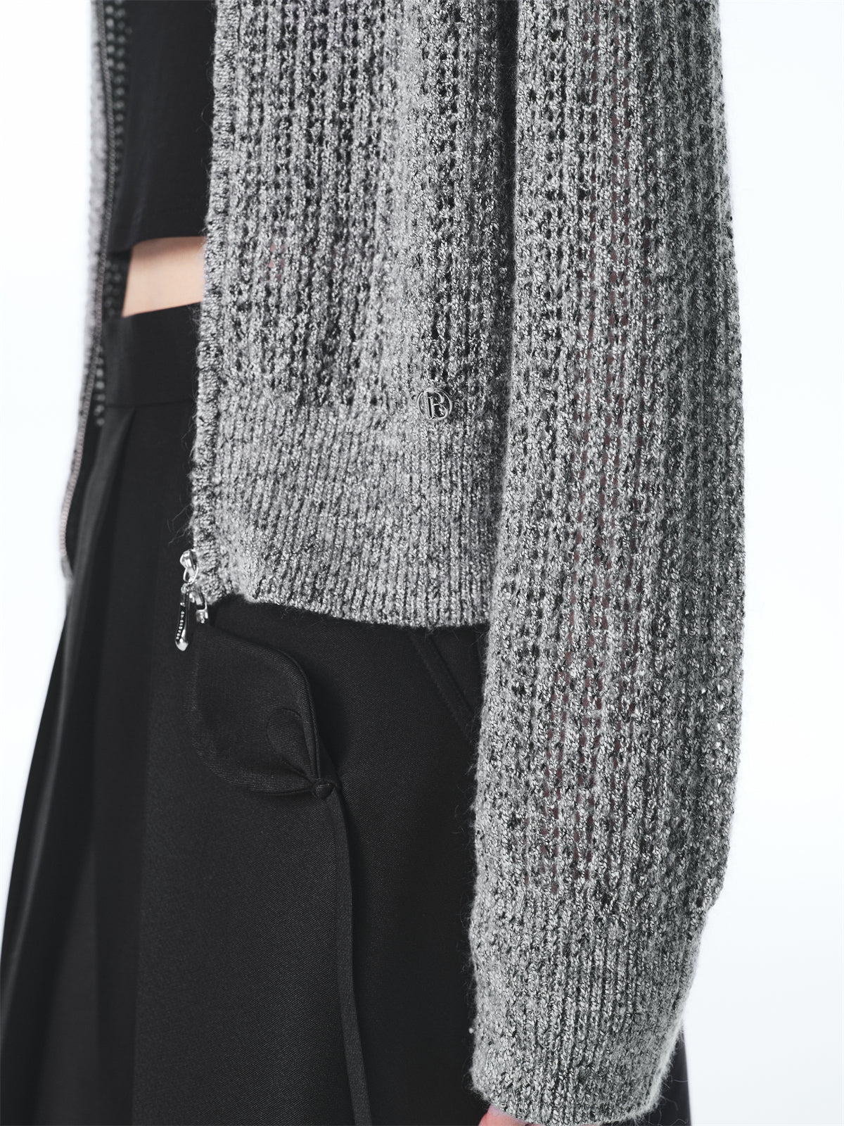 Women's Slim-Fit Openwork Knit Cardigan