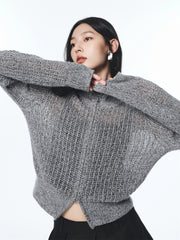 Women's Slim-Fit Openwork Knit Cardigan