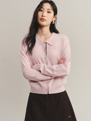 Women's Short Polo-Collar Cardigan