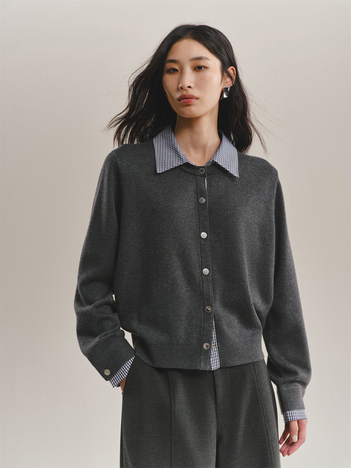 Women's Colorblock Layered-Look Knit Cardigan