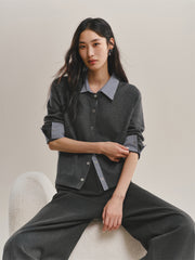 Women's Colorblock Layered-Look Knit Cardigan