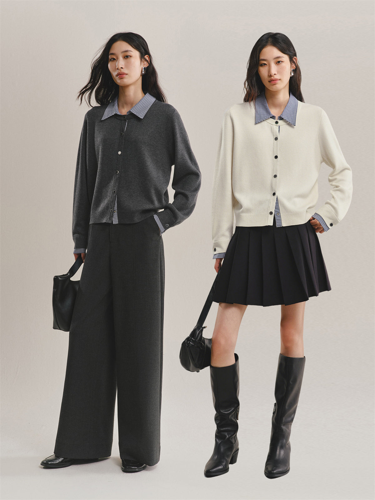 Women's Colorblock Layered-Look Knit Cardigan