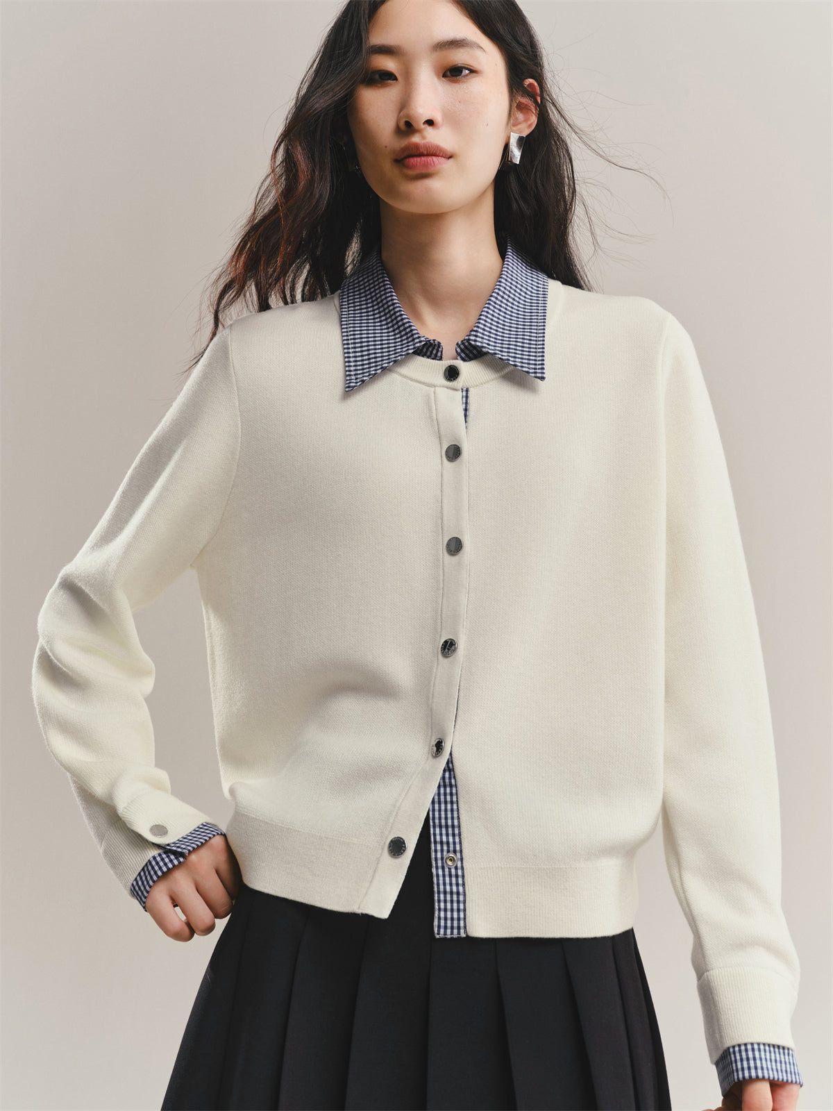 Women's Colorblock Layered-Look Knit Cardigan