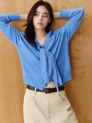 Women's Knit Cardigan with Detachable Cape