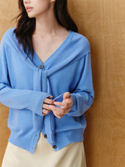 Women's Knit Cardigan with Detachable Cape