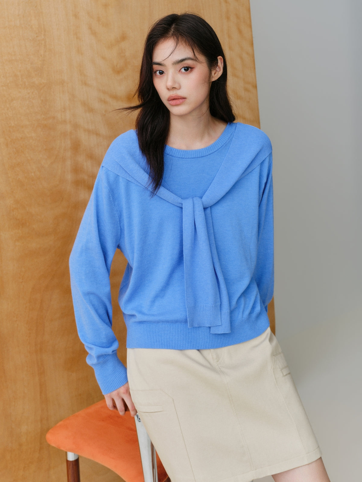 Women's Knit Cardigan with Detachable Cape