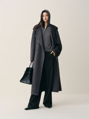 Women's Cropped Padded-Shoulder Hooded Cardigan