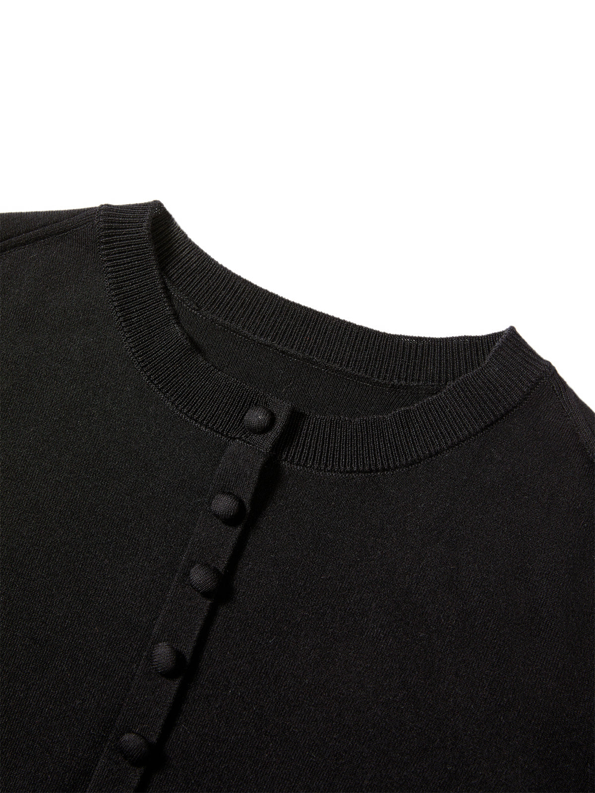 Women's Short Crewneck Knit Cardigan