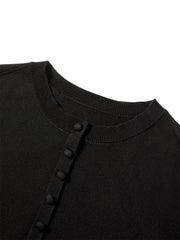 Women's Short Crewneck Knit Cardigan