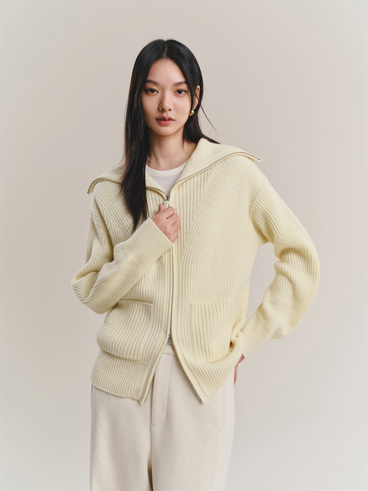 Women's Goatskin-Blend Knit Cardigan