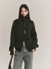 Women's Goatskin-Blend Knit Cardigan