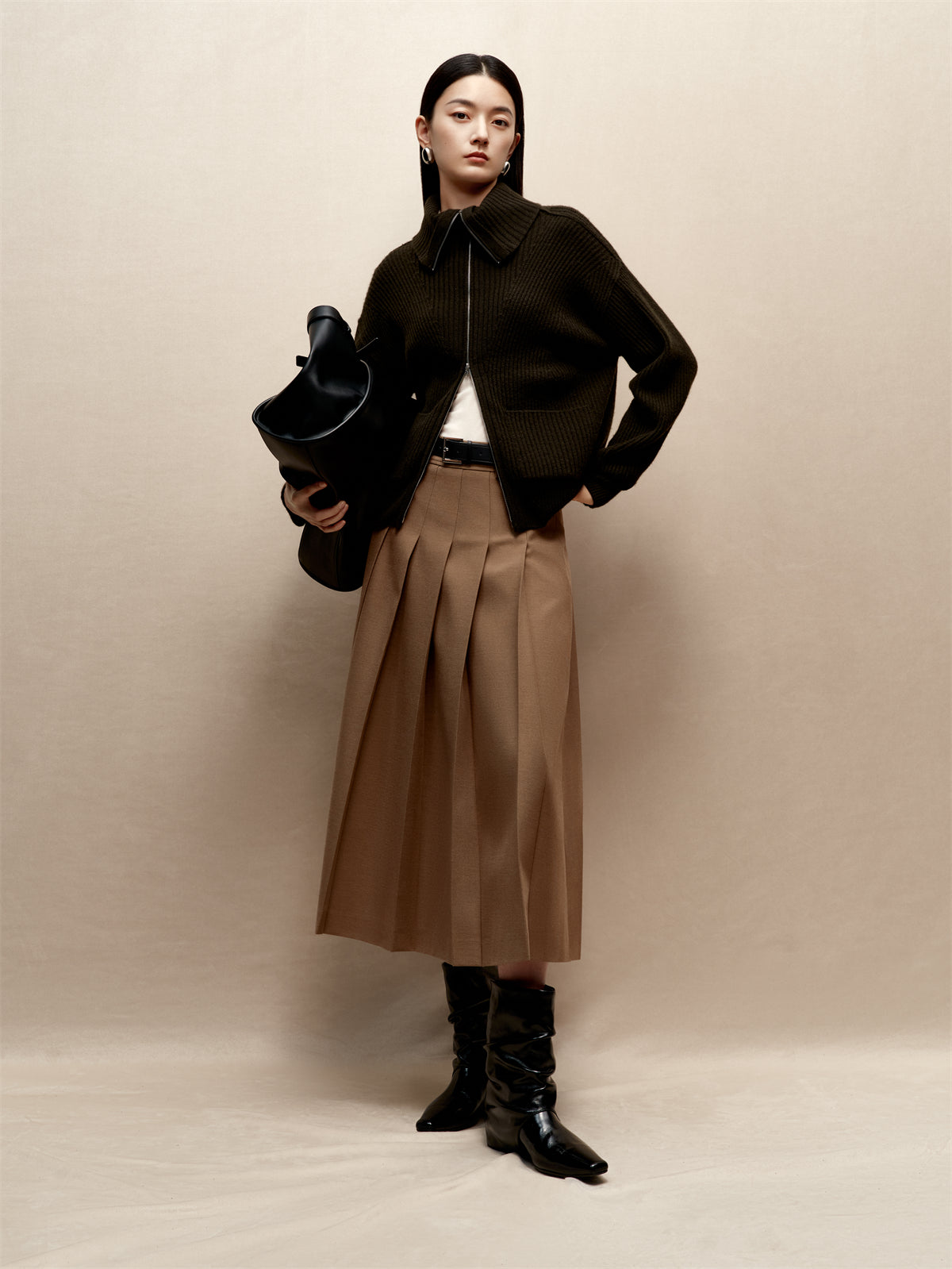 Women's Goatskin-Blend Knit Cardigan