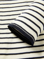 Women's Wool-Blend Striped Wide-Lapel Knit Sweater
