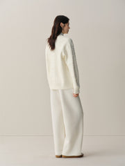 Women's Wool-Blend Star-Jacquard Knit Cardigan