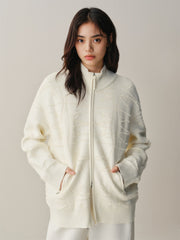 Women's Wool-Blend Star-Jacquard Knit Cardigan