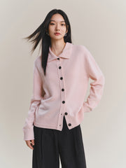 Women's Wool-Cashmere Blend Mock-Neck Cardigan