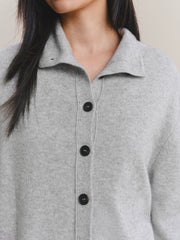 Women's Wool-Cashmere Blend Mock-Neck Cardigan