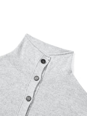 Women's Wool-Cashmere Blend Mock-Neck Cardigan