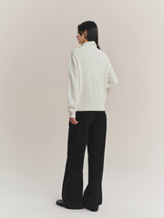 Women's Wool-Cashmere Blend Mock-Neck Cardigan