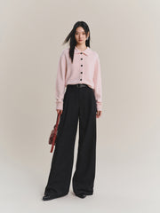 Women's Wool-Cashmere Blend Mock-Neck Cardigan