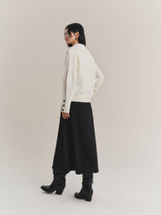 Women's Pure Wool Wide-Lapel Knit Cardigan