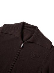 Women's Pure Wool Wide-Lapel Knit Cardigan