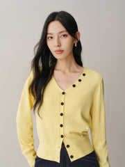 Women's Short Knit Cardigan with Detachable Cape