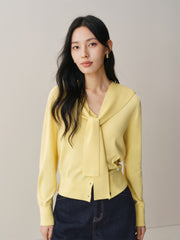 Women's Short Knit Cardigan with Detachable Cape