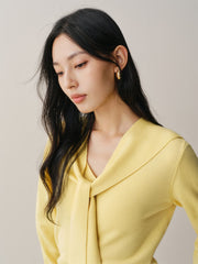 Women's Short Knit Cardigan with Detachable Cape