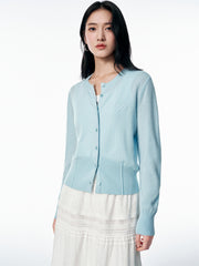 Women's Pure Wool Cropped Cardigan