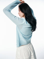 Women's Pure Wool Cropped Cardigan